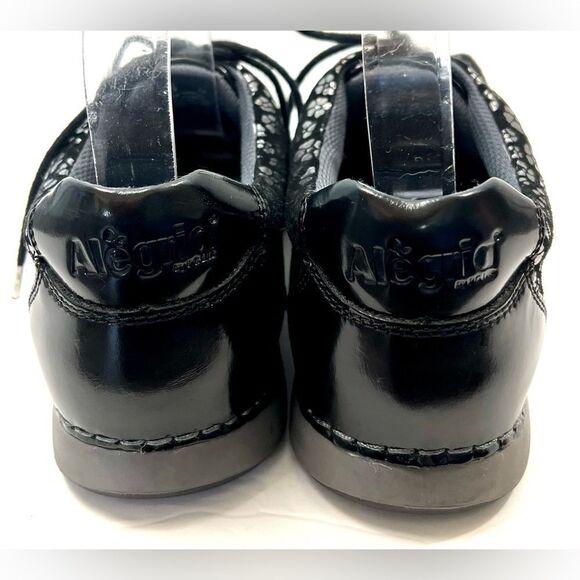 Alegria Essence Night Poppy Silver and Black Leather Sneakers - Picture 7 of 12